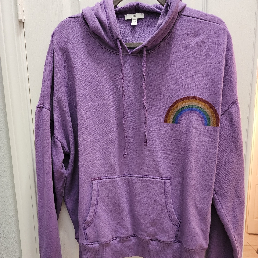 BP Purple Hoodie with Rainbow Embroidery